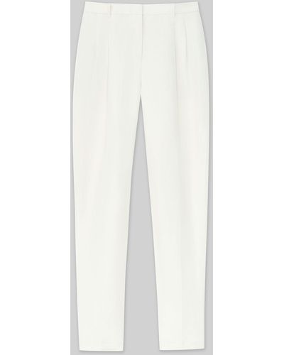 Lafayette 148 New York Silk-linen Macdougal Pant - White