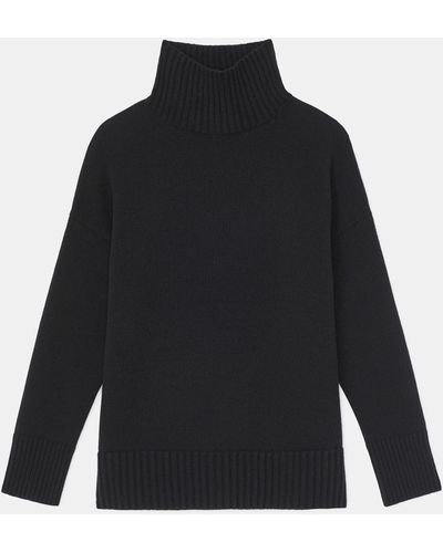 Lafayette 148 New York Plus-size Cashmere Stand Collar Sweater - Black
