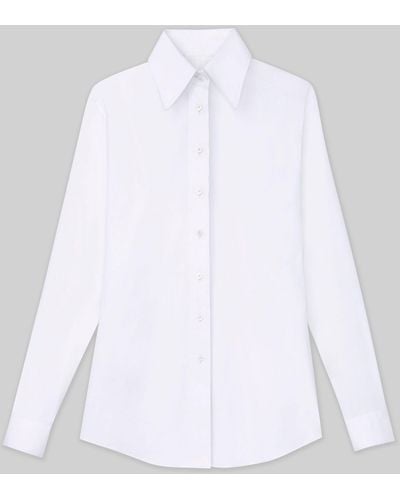 Lafayette 148 New York Petite Stretch Cotton Shirt - White