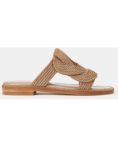 Lafayette 148 New York 8 Knot Rope Flat Sandal-taupe - Natural