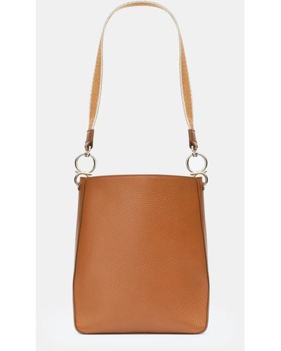 Lafayette 148 New York Grained Calfskin Leather 8 Knot Hobo—small-copper-one - White