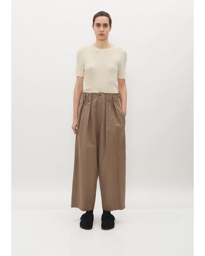 Y's Yohji Yamamoto Tuck Gathered Trousers - Natural