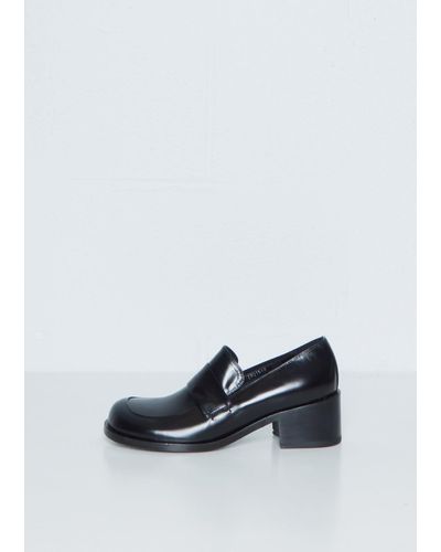 Amomento Round Penny Loafers - Black