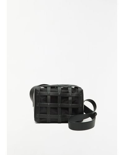 Issey Miyake Spiral Grid Shoulder Bag - Black