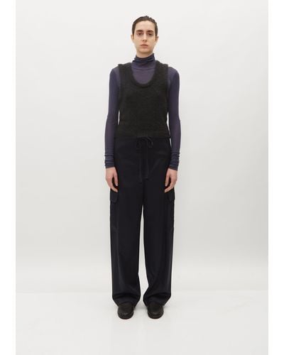 AURALEE Super Fine Wool Twill Field Pants - Black