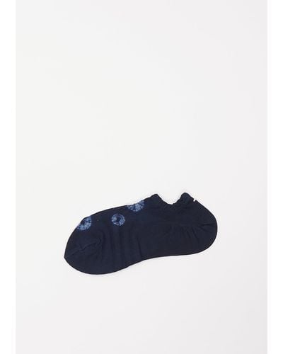 Antipast Shibori Knitted No-show Socks - Blue