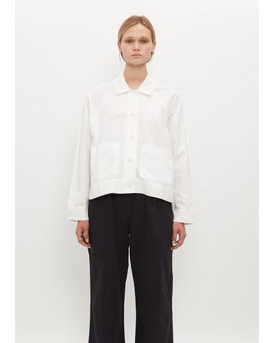 MHL by Margaret Howell Cropped Raglan Shirt - White