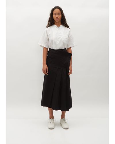 Y's Yohji Yamamoto Pleated Wrap Skirt - White