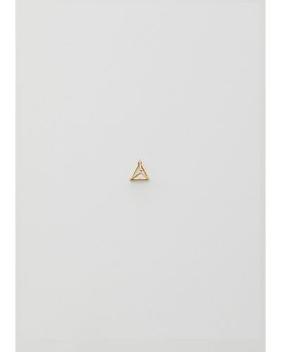 Shihara 3d Diamond Triangle Earring 02 10mm - White