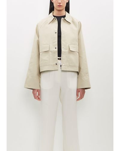 Totême Cropped Cotton Jacket - Natural