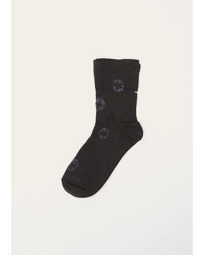 Antipast Shibori Knitted Crew Socks - Black