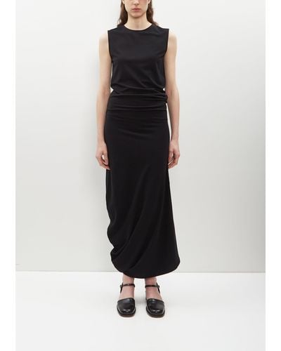 Lemaire Fitted Twisted Jersey Dress - Black