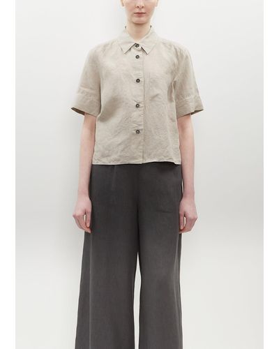 Margaret Howell Cuff Small Linen Shirt - Natural
