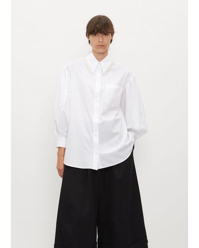 Simone Rocha Classic Puff Sleeve Shirt - White