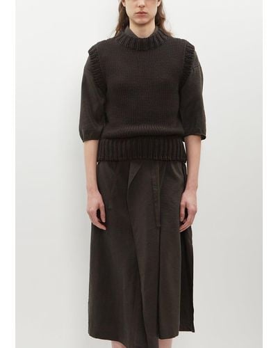 Lemaire Cotton Sleeveless Sweater Vest - Black