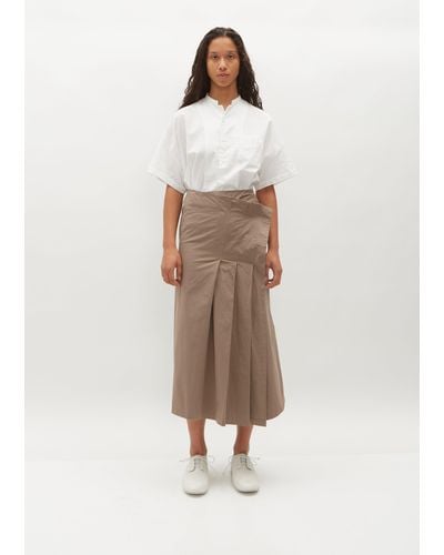Y's Yohji Yamamoto Pleated Wrap Skirt - White