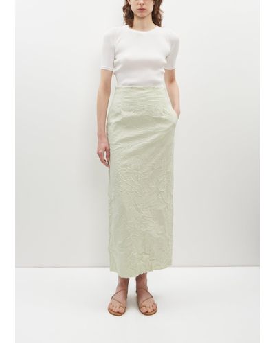 AURALEE Wrinkled Washed Finx Twill Skirt - White