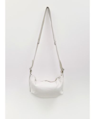 Guidi Small Leather Crossbody Bag - White