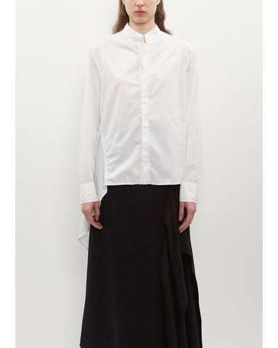 Yohji Yamamoto Asymmetric Flare Cotton Blouse - White