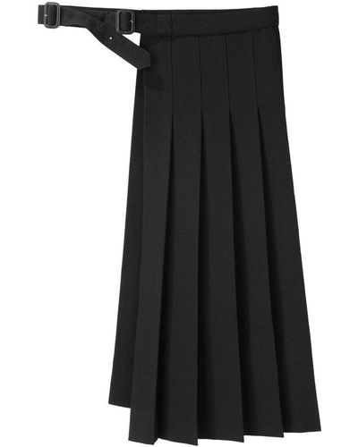 Yohji Yamamoto Pleated Wrap Skirt - Black
