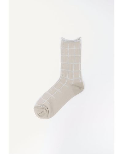 Y's Yohji Yamamoto Plaid Socks - White