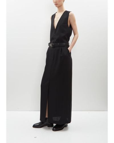 La Collection Chio Long Wool Skirt - Black