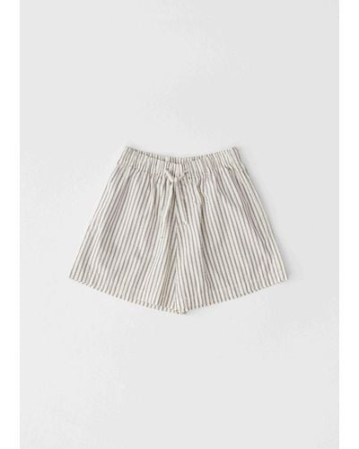 Tekla Cotton Poplin Pyjamas Shorts - White