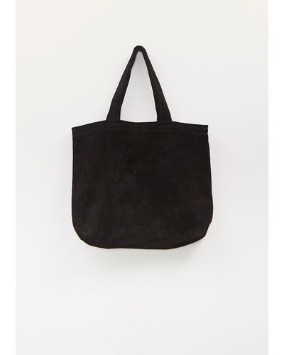 Guidi Suede Shopper Bag - Black