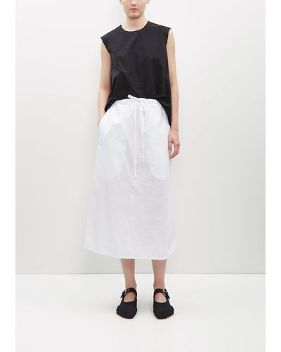 Scha Two Pockets Twisted Skirt Medium-long - White