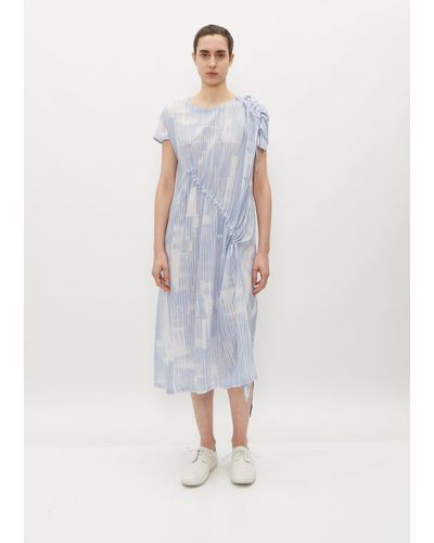 Y's Yohji Yamamoto Printed Shirring Dress - White