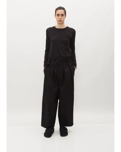 Y's Yohji Yamamoto Tuck Gathered Trousers - Black