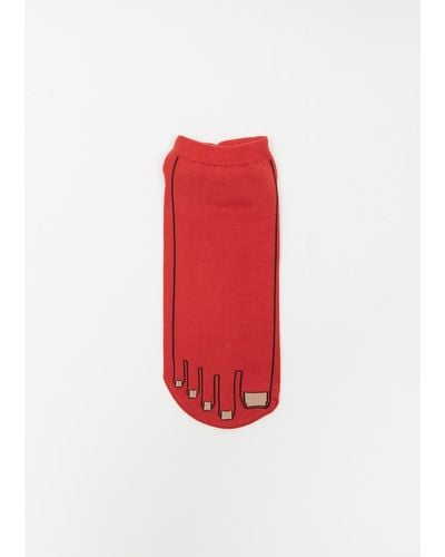 Yohji Yamamoto Nail Short Socks - Red