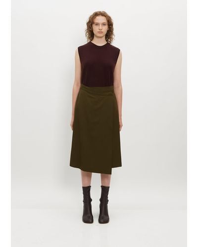 6397 Tailored Wool Wrap Skirt - Natural