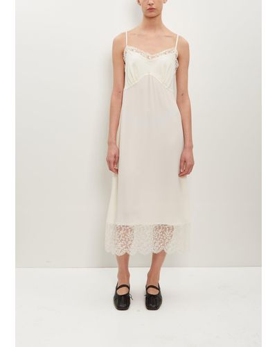 Simone Rocha Slip Dress W/ Deep Lace Trim - White