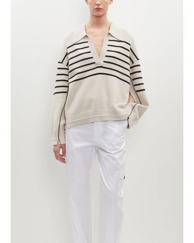 Maria McManus Cashmere Blend Jersey Collar Sweater - White