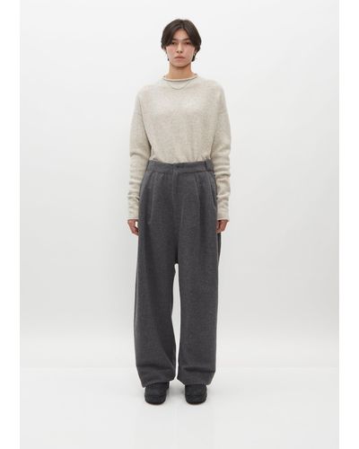 Lauren Manoogian Brushed Alpaca And Wool Trousers - White