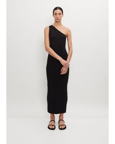 Totême One-shoulder Ribbed Dress - Black