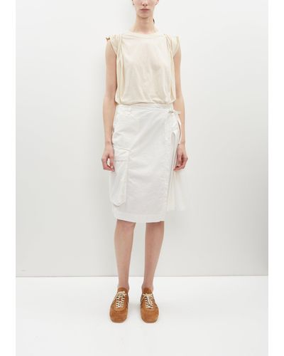 Dries Van Noten Skilt Cotton Gabardine Skirt - White