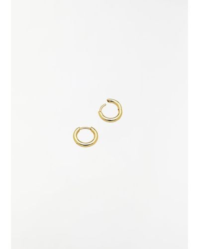 Tom Wood Classic Hoops Small Gold - White