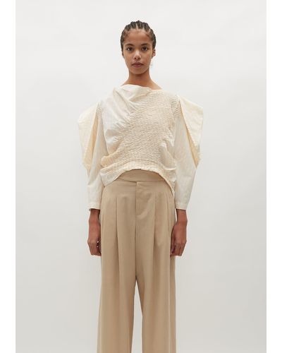 Issey Miyake Contraction Blouse - Natural