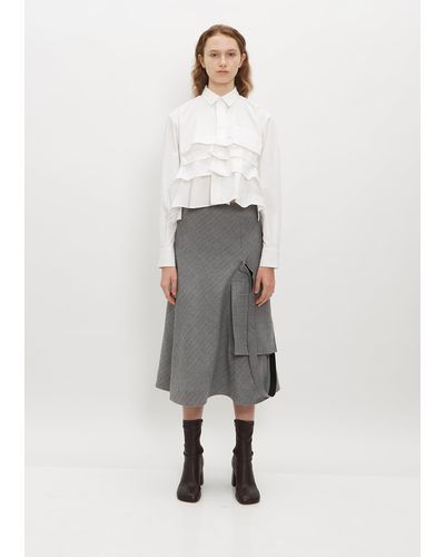 Sacai Oversized Pocket Striped Skirt - White
