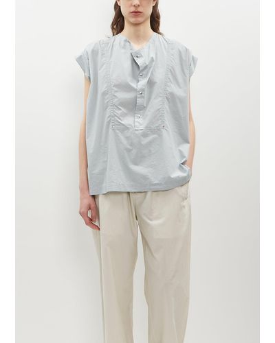 Lemaire Cap Sleeve Top With Snaps - Gray