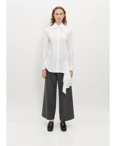 Yohji Yamamoto Draped Cotton Blouse - White