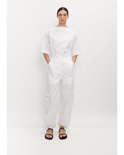 Totême Cotton Cargo Trousers - White