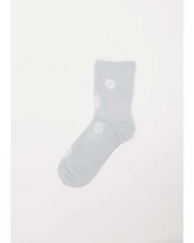 Antipast Shibori Knitted Crew Socks - White