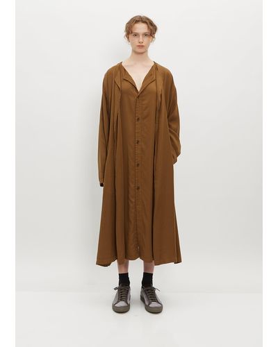 Y's Yohji Yamamoto Collarless Dress - Natural