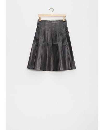 Kassl Pleated Midi Skirt Oil - Black