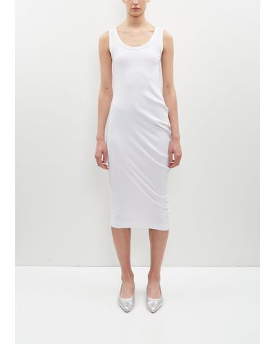 Dries Van Noten Hoteros Ribbed Jersey Dress - White