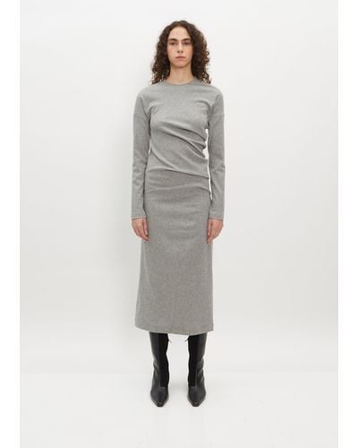 Totême Twisted Flannel Dress - Grey