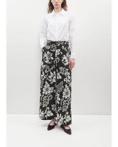 Sacai Floral Print Trousers - White